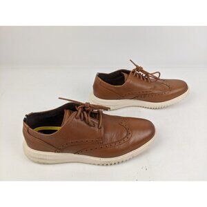 Cole Haan Grand+ Wingtip Oxford Shoes British Tan C36939 Mens Size 8.5 M